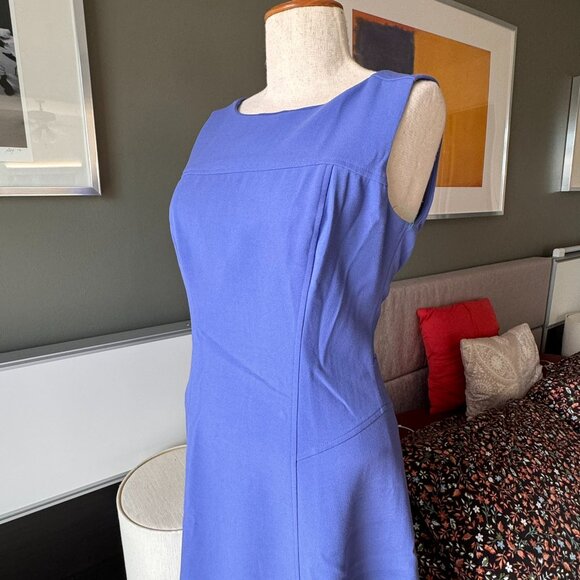 - White House Black Market WHBM Purple Fit Flare Sleeveless Sheath Dress US 6 - Picture 7 of 8